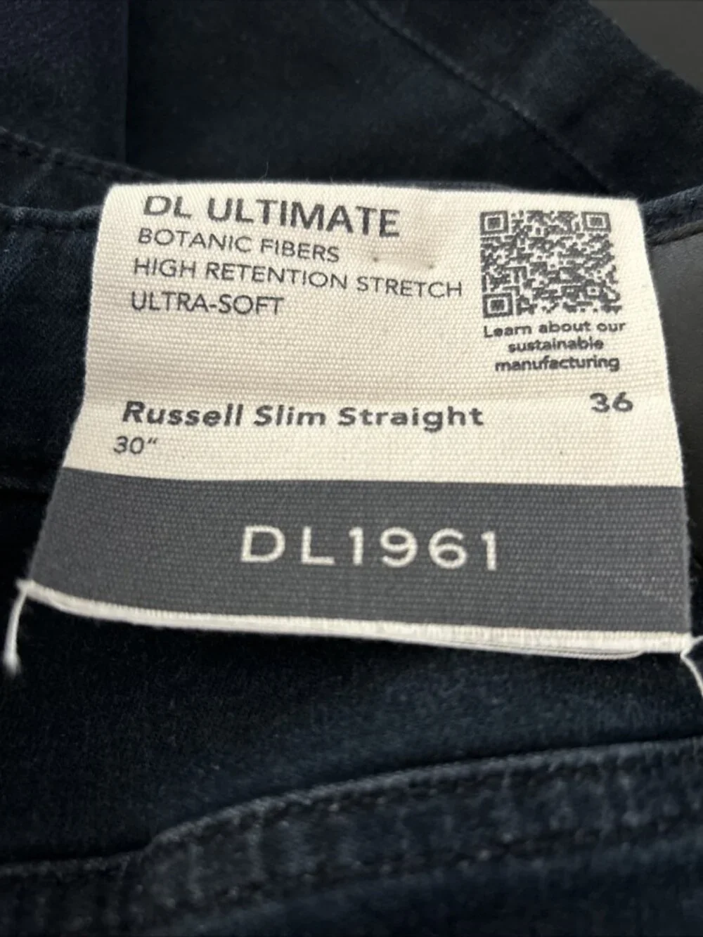 DL1961 Ultimate Russell Slim Straight Jeans Tahoe Dark Wash Blue Men's 36x30